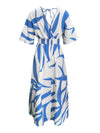 Slit Printed Surplice Maxi Dress