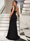 Rhinestone One-Shoulder Formal Dress