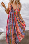 Printed Surplice Spaghetti Strap Dress