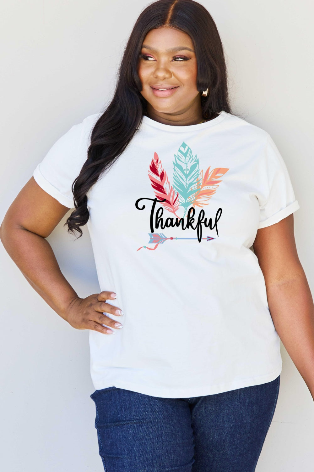 Simply Love Full Size THANKFUL Graphic T-Shirt