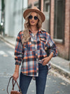 Plaid Button Up Dropped Shoulder Shirt